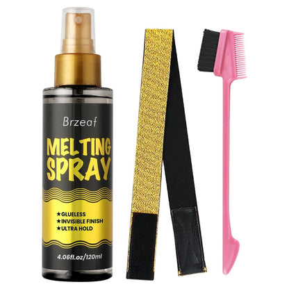 Brzeaf Lace Melting Spray und Wig Band (120 ml) – Extremer Halt für Perücken, schnelltrocknend, natürlicher Finish