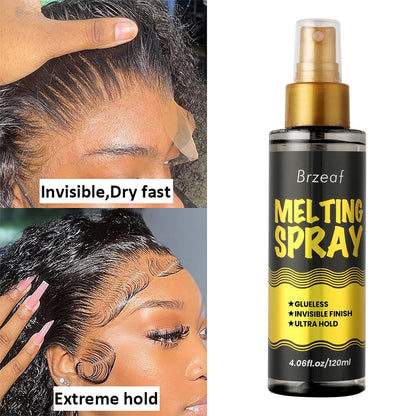 Brzeaf Lace Melting Spray und Wig Band (120 ml) – Extremer Halt für Perücken, schnelltrocknend, natürlicher Finish
