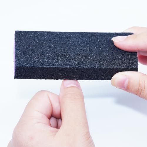 LNAUJS Professionelles Maniküre-Werkzeug-Set, 8-teiliges Nagelfeilen- und Buffer-Set, Schwarze Nagelfeile mit 100/180er Körnung zum Schleifen, Polieren und Glätten