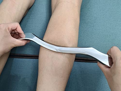 GYX COELE Muskel-Schaber aus Edelstahl – Gua Sha Scraping Massagewerkzeug, IASTM-Werkzeug für physikalische Therapie, 35,6 cm lang (Doppelschneide)