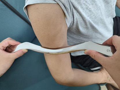 GYX COELE Muskel-Schaber aus Edelstahl – Gua Sha Scraping Massagewerkzeug, IASTM-Werkzeug für physikalische Therapie, 35,6 cm lang (Doppelschneide)