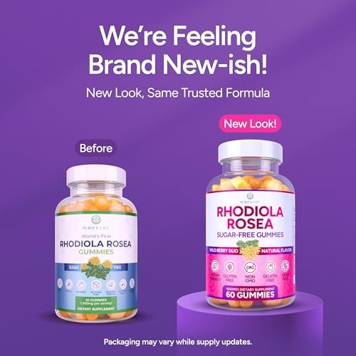 Zuckerfreie Rhodiola Rosea Gummibärchen (1500 mg/Portion) - Cortisol Detox & Nebennierenunterstützung - Rhodiola Rosea Supplement für Stimmung, Ausdauer & Leistung, Motivation, Non-GMO, 60 vegane Fruchtgummis