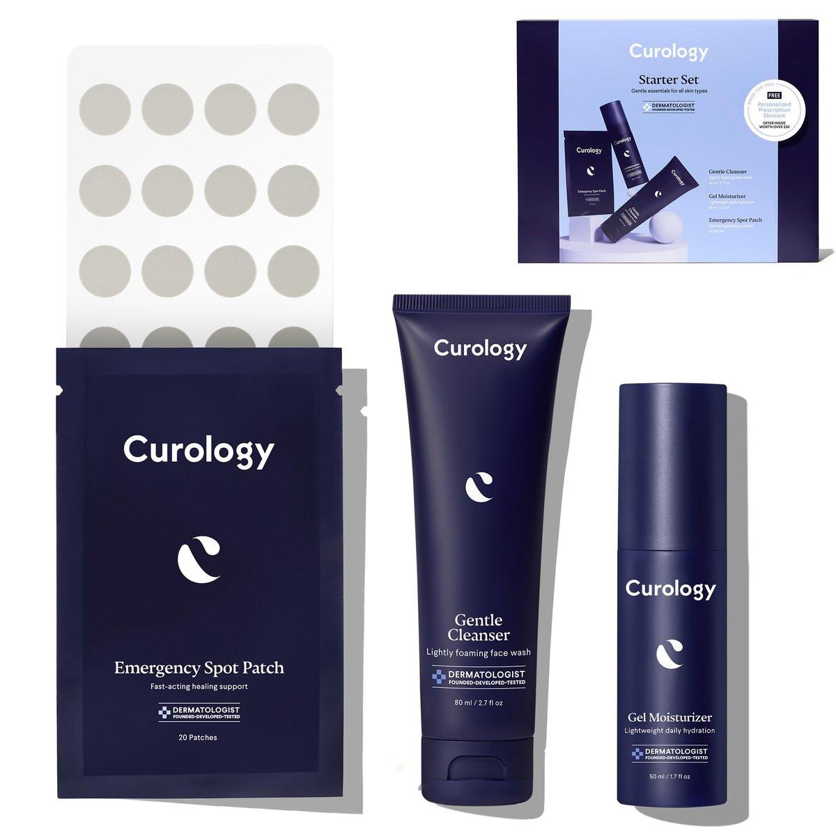 Curology Hautpflege Starter Geschenkset – Sanfte Essentials mit Notfall-Pickel-Pflastern für alle Hauttypen, 60-Tage-Vorrat
