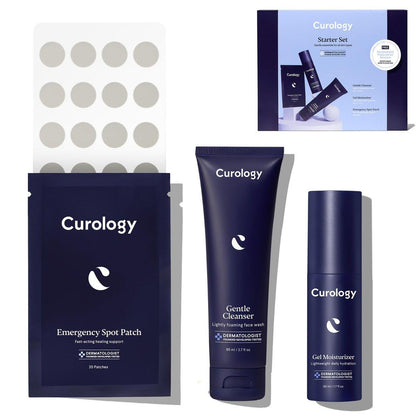 Curology Hautpflege Starter Geschenkset – Sanfte Essentials mit Notfall-Pickel-Pflastern für alle Hauttypen, 60-Tage-Vorrat
