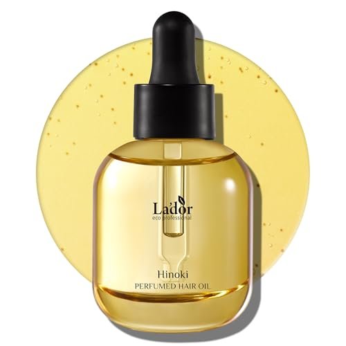 LA'DOR Hair Perfume Oil – Pflegendes Haaröl für trockenes & geschädigtes Haar, Anti-Frizz, nährendes Glanzöl, Leave-In Conditioner, hält Locken & Wellen, sulfat- & parabenfrei, 30 ml – Hinoki Korean