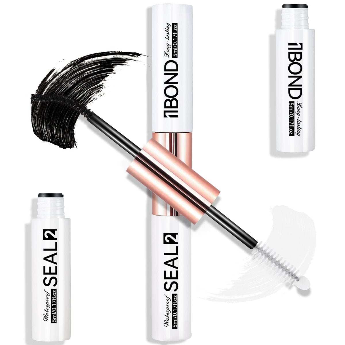 Miuffue Wimpernkleber, Lash Bond und Seal, Latexfreier Wimpernkleber für empfindliche Augen, Starker Halt für Wimperncluster bis zu 48 Stunden