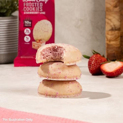 Quest Nutrition Frosted Cookies Twin Pack, Erdbeerkuchen, 1g Zucker, 10g Protein, 2g Netto-Kohlenhydrate, Glutenfrei, 16 Kekse