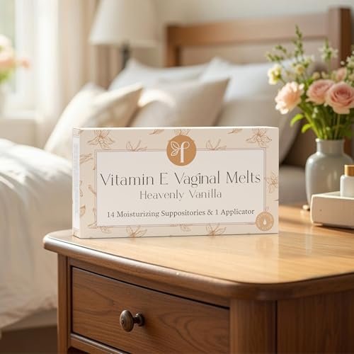 Femallay Bio Vitamin E Vaginalschmelzzäpfchen – Weibliche Feuchtigkeit, Komfort & Hydration – Himmlische Vanille, 1-Pack (14 Stück)