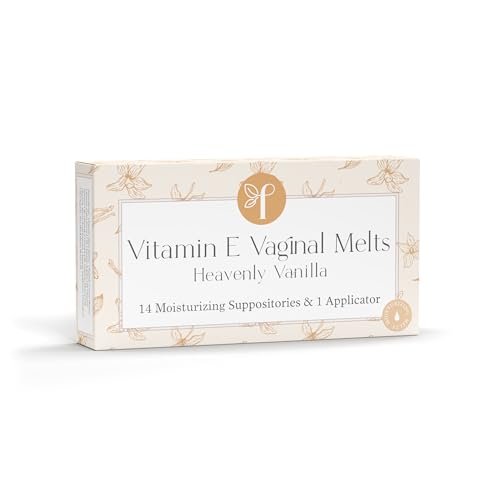 Femallay Bio Vitamin E Vaginalschmelzzäpfchen – Weibliche Feuchtigkeit, Komfort & Hydration – Himmlische Vanille, 1-Pack (14 Stück)