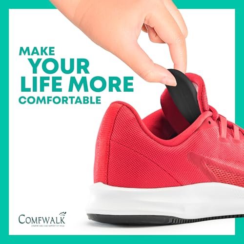 COMFWALK Filzzungenpolster für Schuhe – Weiche selbstklebende Schuheinlagen (Schwarz, 3 Paare)