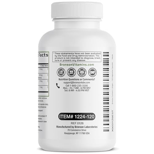 Bronson Kurkuma + Ingwer Extra Stark Gelenke & Verdauung mit BioPerine, Non-GMO, 120 Kapseln