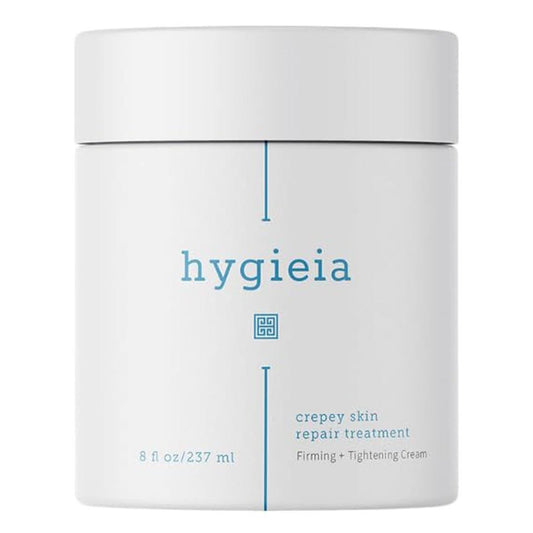 Hygieia + Crepey Skin Feuchtigkeitscreme & Straffungscreme für den ganzen Körper – Strafft und glättet Crepey Haut – Anti-Aging Feuchtigkeitscreme mit Hyaluronsäure, AHAs & natürlichen Ölen zur Verjüngung, Weichmachung & Hydratation, 237 ml