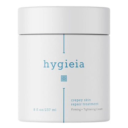 Hygieia + Crepey Skin Feuchtigkeitscreme & Straffungscreme für den ganzen Körper – Strafft und glättet Crepey Haut – Anti-Aging Feuchtigkeitscreme mit Hyaluronsäure, AHAs & natürlichen Ölen zur Verjüngung, Weichmachung & Hydratation, 237 ml