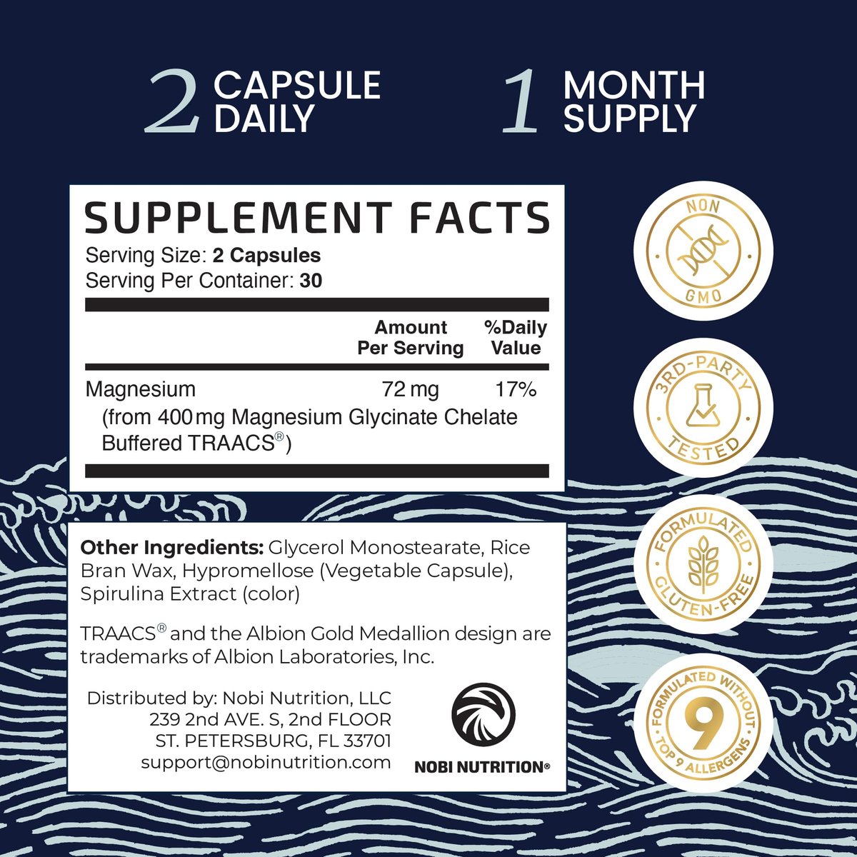Magnesium Glycinat 400mg | Hochdosiertes, gut absorbierbares Magnesium für Schlaf, Ruhe, Muskelentspannung, Herz, Knochen & Nerven | Für Frauen & Männer | Fortschrittliche Mikroperlen | Chelatiertes Magnesiumglycinat | 60 Kapseln
