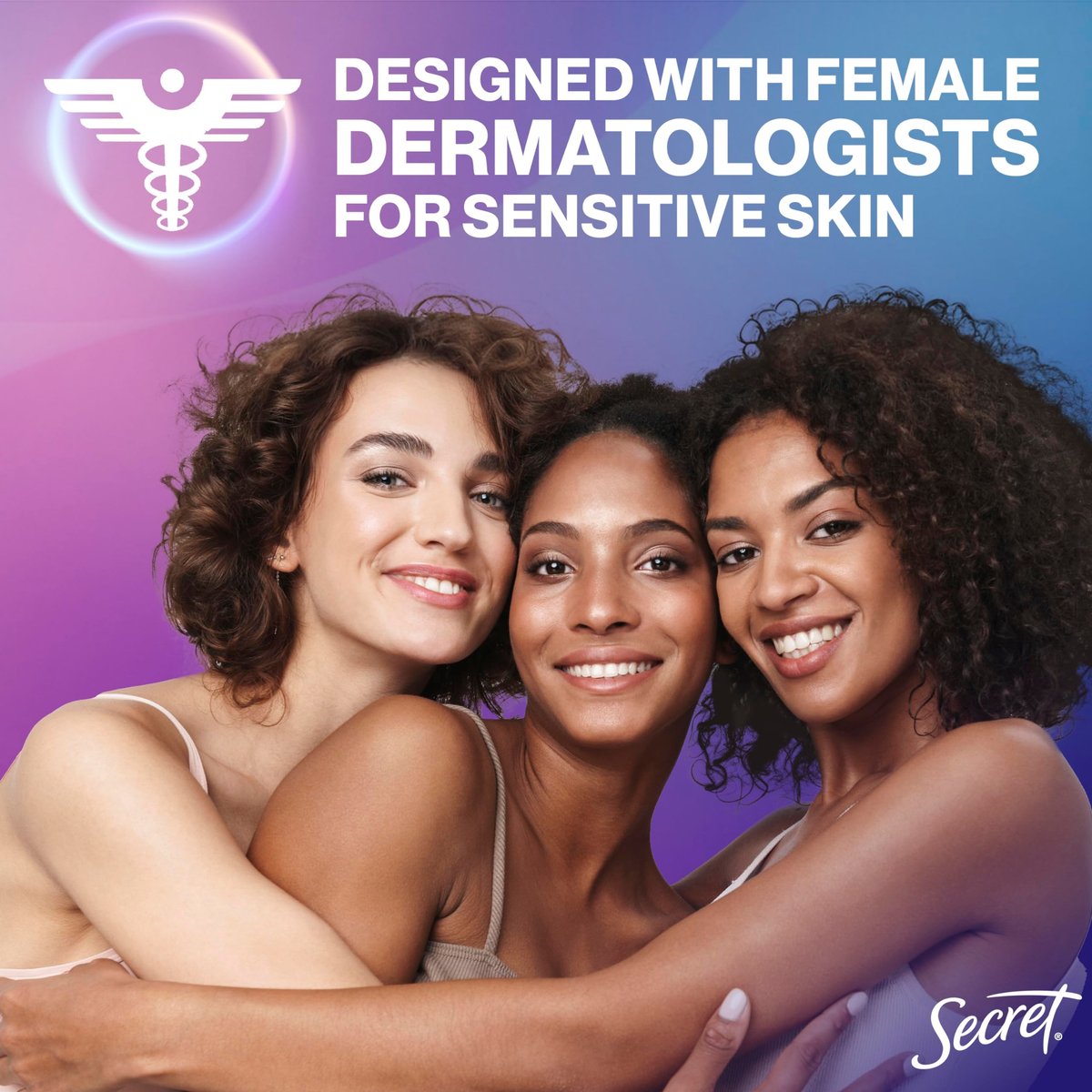 Secret Deodorant Stick für Frauen – Ganzkörper-Deodorant mit Pfirsich & Vanille, natürlich gewonnene Inhaltsstoffe, aluminiumfrei, 72h Schutz, 2,4 oz