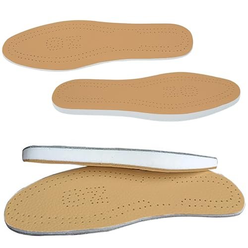 Supination Einlagen, O/X-Bein Korrektur Einlagen aus Braunem Kunstleder, für Fußausrichtung, Metatarsalgie, O-Beine, Haltungsverbesserung, für Damen und Herren (Farbe: Supination, Größe: 43/44)