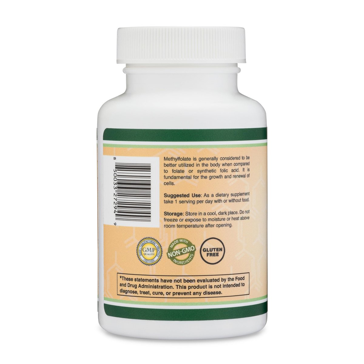 Methylfolat 1.000mcg, 120 Kapseln – Drittgeprüftes Methylfolat-Präparat, bioaktive Form von Folat (Folsäure), nicht-GVO, vegan
