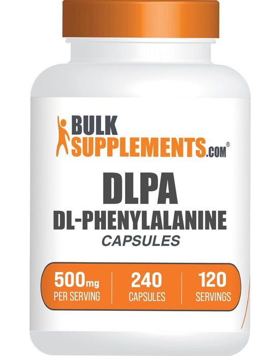 BulkSupplements.com DL-Phenylalanin Kapseln - DLPA Nahrungsergänzungsmittel, Aminosäurepräparat - Glutenfrei, 2 Kapseln pro Portion (500 mg), 240 Kapseln (1er-Pack)