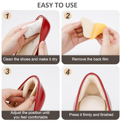 6 Paar Fersenpolster Einlagen für zu große Schuhe – Fersenpads Grips Liner, verbesserte Passform und Komfort, verhindert Rutschen, Reibung und Blasen (Schwarz & Beige)