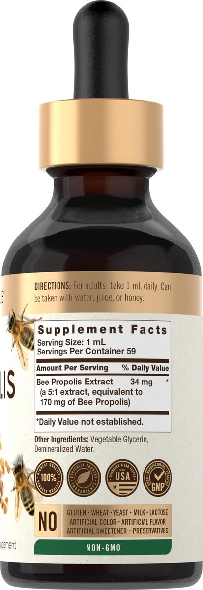 Carlyle Bienenpropolis Tinktur Tropfen | 60 ml | Flüssiger Extrakt | Non-GMO, Glutenfrei Nahrungsergänzungsmittel