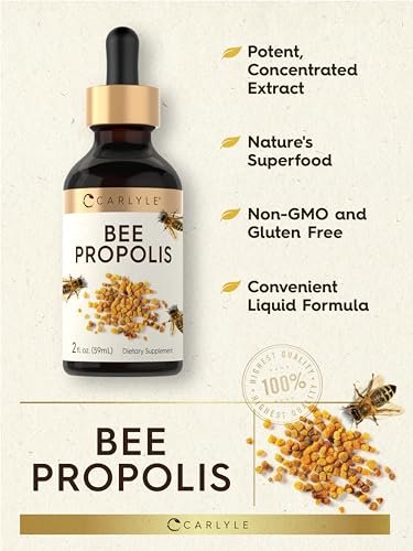 Carlyle Bienenpropolis Tinktur Tropfen | 60 ml | Flüssiger Extrakt | Non-GMO, Glutenfrei Nahrungsergänzungsmittel