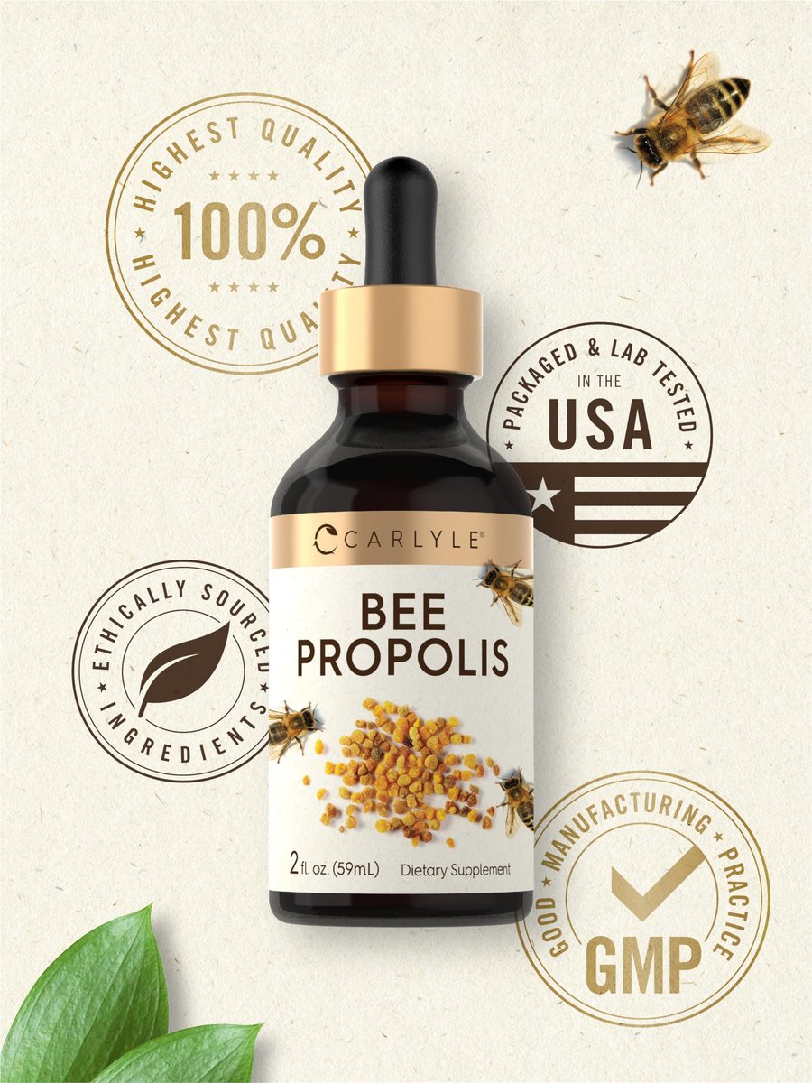 Carlyle Bienenpropolis Tinktur Tropfen | 60 ml | Flüssiger Extrakt | Non-GMO, Glutenfrei Nahrungsergänzungsmittel