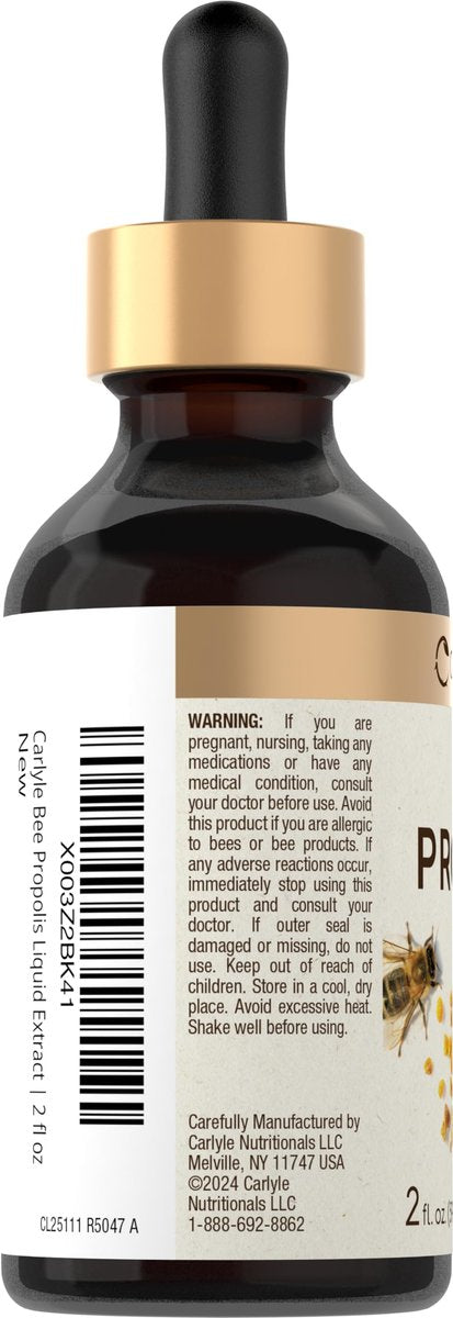 Carlyle Bienenpropolis Tinktur Tropfen | 60 ml | Flüssiger Extrakt | Non-GMO, Glutenfrei Nahrungsergänzungsmittel