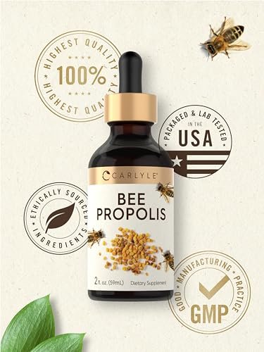Carlyle Bienenpropolis Tinktur Tropfen | 60 ml | Flüssiger Extrakt | Non-GMO, Glutenfrei Nahrungsergänzungsmittel