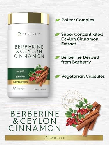 Carlyle Berberin mit Ceylon-Zimt | 60 Kapseln | Vegetarisch, Ohne Gentechnik, Glutenfrei