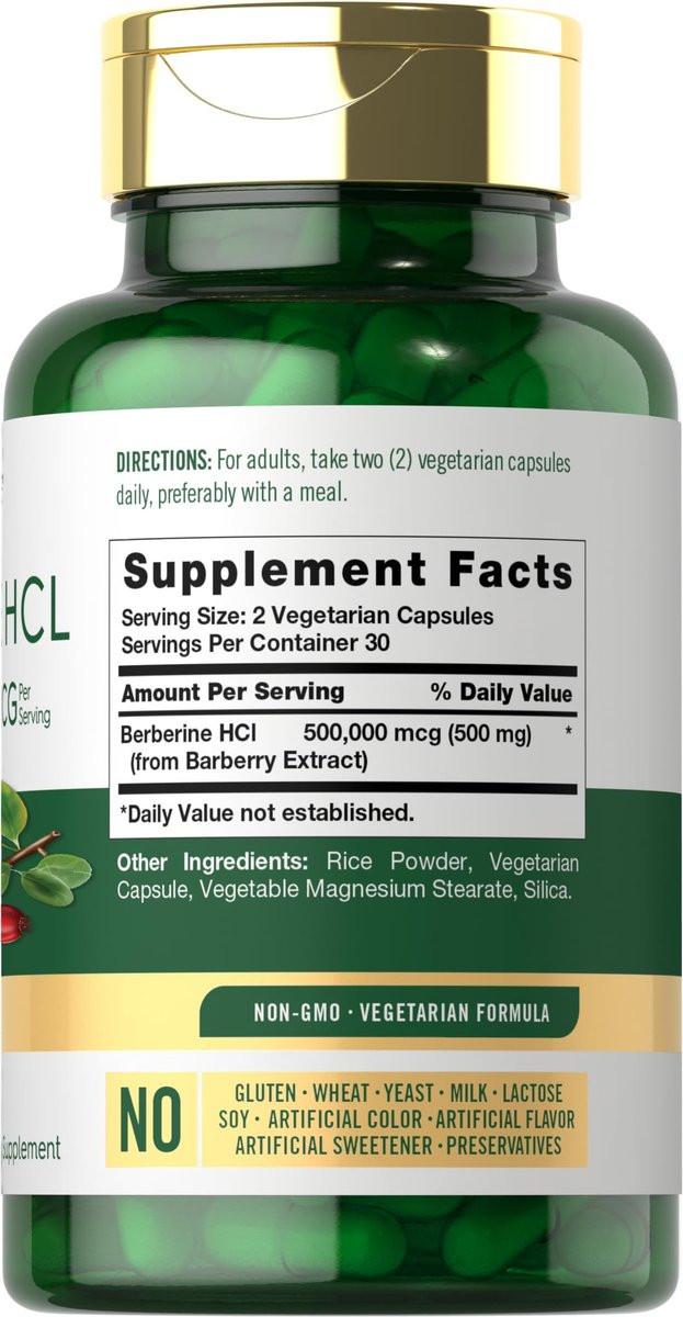 Carlyle Berberin HCL Nahrungsergänzungsmittel | 500.000 mcg | 60 Kapseln | Vegetarisch, Nicht-GVO, Glutenfrei