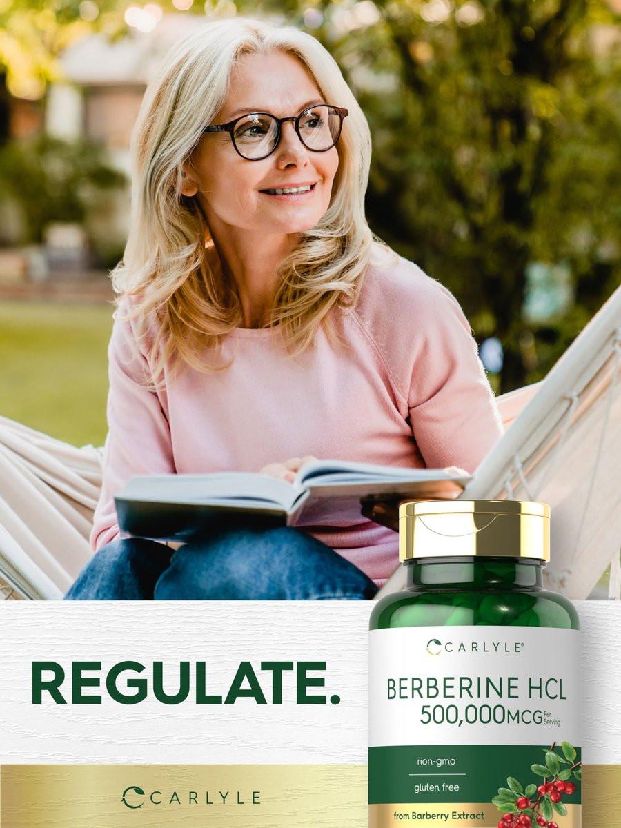 Carlyle Berberin HCL Nahrungsergänzungsmittel | 500.000 mcg | 60 Kapseln | Vegetarisch, Nicht-GVO, Glutenfrei