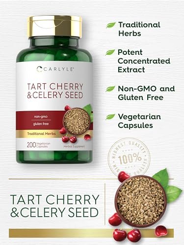 Carlyle Sauerkirsch- und Selleriesamen-Komplex | 200 Kapseln | Vegetarisch, Nicht-GVO, Glutenfrei