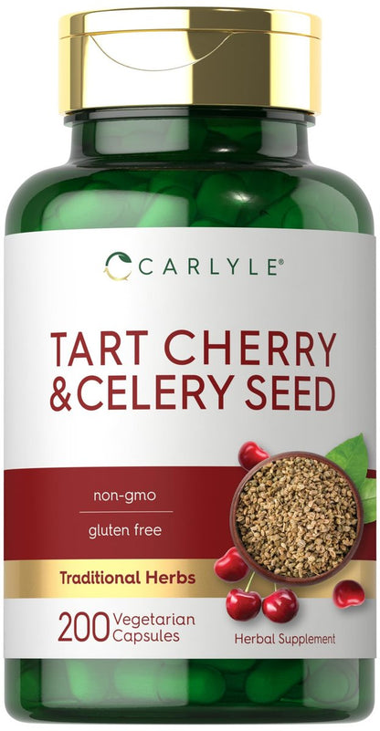 Carlyle Sauerkirsch- und Selleriesamen-Komplex | 200 Kapseln | Vegetarisch, Nicht-GVO, Glutenfrei