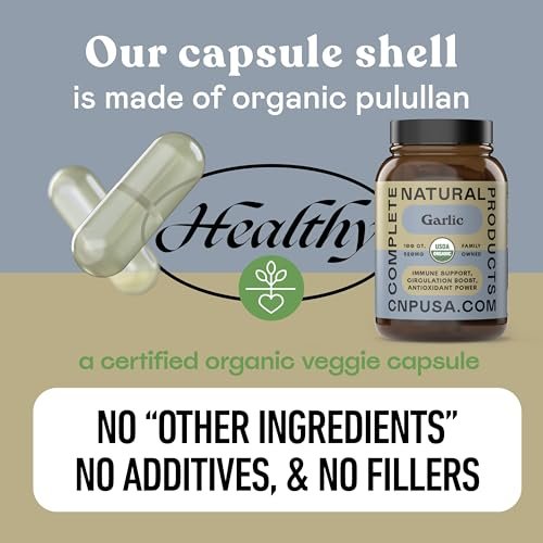 CNP Bio-Knoblauch-Kapseln 520mg – Ganzer Knoblauch-Extrakt, tägliche Herz-Kreislauf-Unterstützung, pflanzlich, vegan, Non-GMO, ohne Füllstoffe, 100 Kapseln, hergestellt in den USA