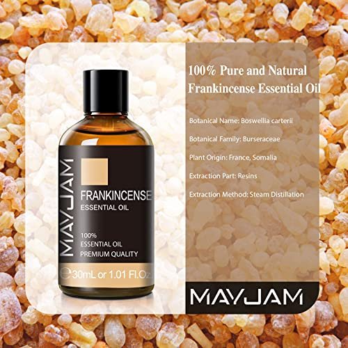 Weihrauch Ätherisches Öl 30 ml / 1,01 fl.oz – MAYJAM Reines Aromatherapieöl für Massage, Diffuser, Seifenherstellung, langanhaltender Duft