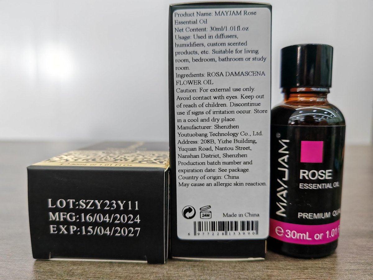 MAYJAM Rosenöl 30ml – 100% reines Aromatherapieöl für Massage, Diffuser & Seifenherstellung