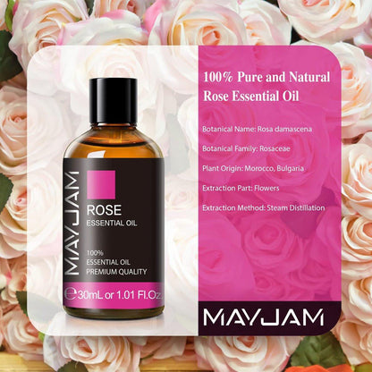 MAYJAM Rosenöl 30ml – 100% reines Aromatherapieöl für Massage, Diffuser & Seifenherstellung