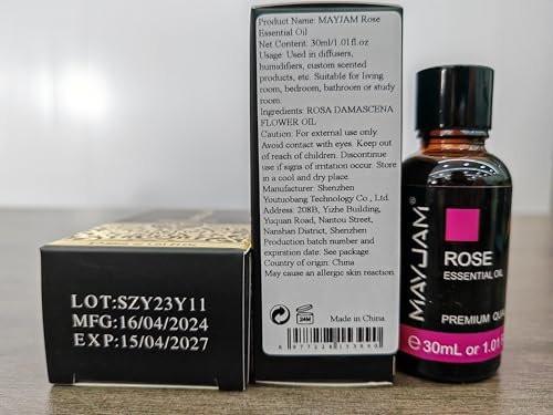 MAYJAM Rosenöl 30ml – 100% reines Aromatherapieöl für Massage, Diffuser & Seifenherstellung