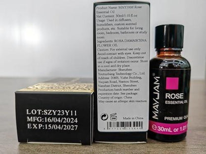 MAYJAM Rosenöl 30ml – 100% reines Aromatherapieöl für Massage, Diffuser & Seifenherstellung