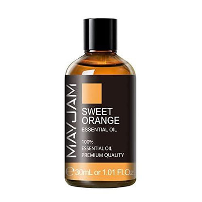 MAYJAM Süßes Orangenöl 30ml – 100% Reines Aromatherapie-Öl für Diffuser, Massage & Seifenherstellung, langanhaltender Duft