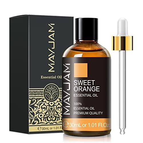 MAYJAM Süßes Orangenöl 30ml – 100% Reines Aromatherapie-Öl für Diffuser, Massage & Seifenherstellung, langanhaltender Duft