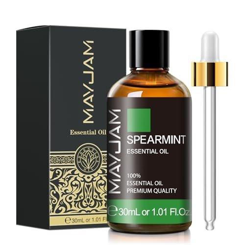 MAYJAM Spearmintöl 30ml – 100% reines ätherisches Öl für Aromatherapie, Diffuser, Seifenherstellung und Massage
