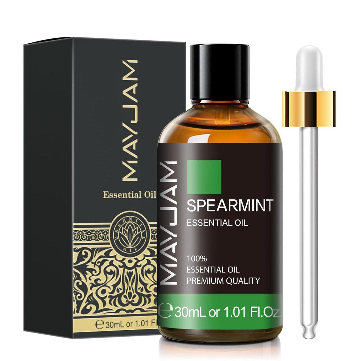 MAYJAM Spearmintöl 30ml – 100% reines ätherisches Öl für Aromatherapie, Diffuser, Seifenherstellung und Massage