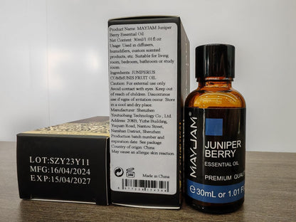 MAYJAM Wacholderbeeren Ätherisches Öl 30 ml – 100% reines Wacholderöl für Aromatherapie, Massage, Diffuser und Seifenherstellung