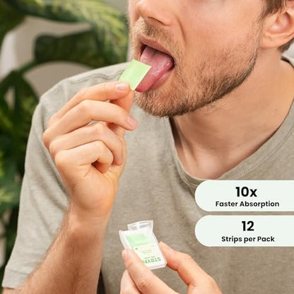 ODiSTRYPE Energy Strips | Sofortiges Koffein im Streifen | 80 mg pro Portion | Tragbares Koffein + Atemerfrischer | Null Kalorien & Null Zucker | Minzgeschmack | 12 Streifen pro Packung