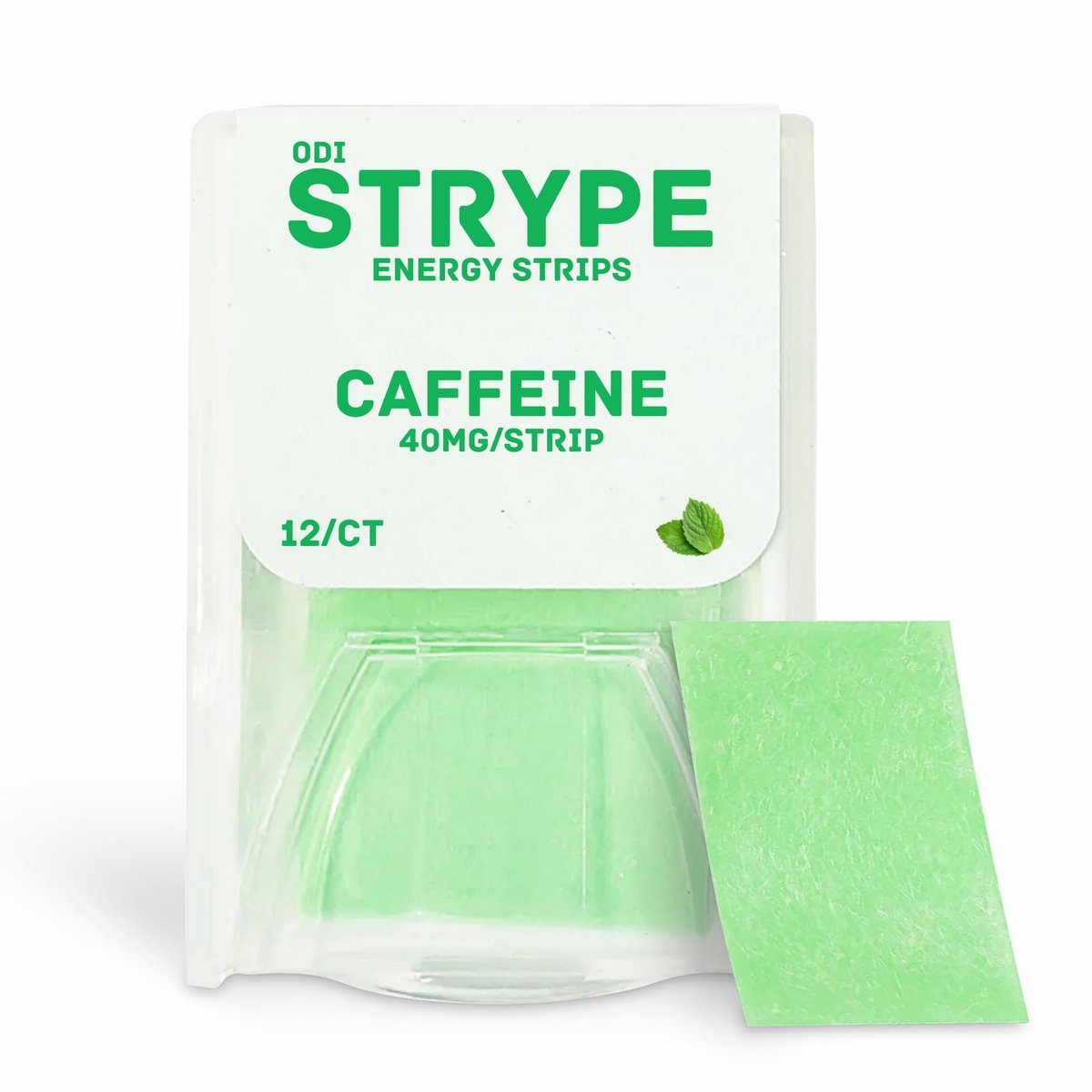 ODiSTRYPE Energy Strips | Sofortiges Koffein im Streifen | 80 mg pro Portion | Tragbares Koffein + Atemerfrischer | Null Kalorien & Null Zucker | Minzgeschmack | 12 Streifen pro Packung
