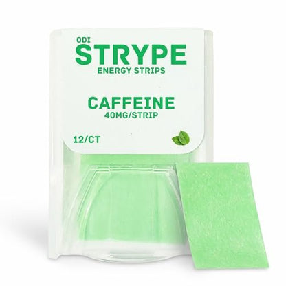 ODiSTRYPE Energy Strips | Sofortiges Koffein im Streifen | 80 mg pro Portion | Tragbares Koffein + Atemerfrischer | Null Kalorien & Null Zucker | Minzgeschmack | 12 Streifen pro Packung