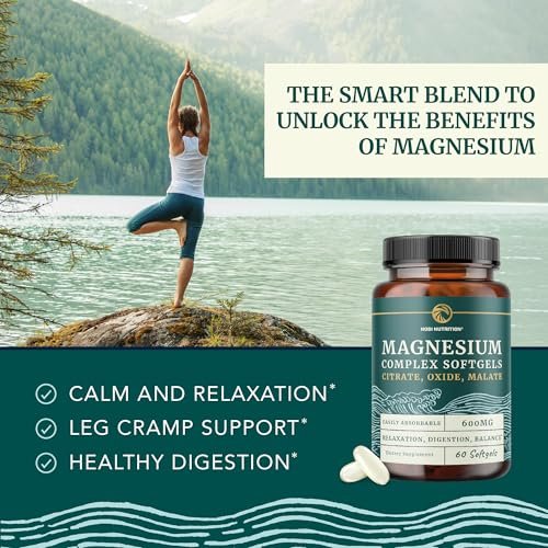 Triple-Magnesium Softgels mit Citrat, Malat & Oxid | Hoch bioverfügbares Magnesiumpräparat für Verdauung, Ruhe, Wadenkrämpfe & Schlafunterstützung | 300 mg Komplex | Leicht zu schluckende Weichkapseln | 60 Stück
