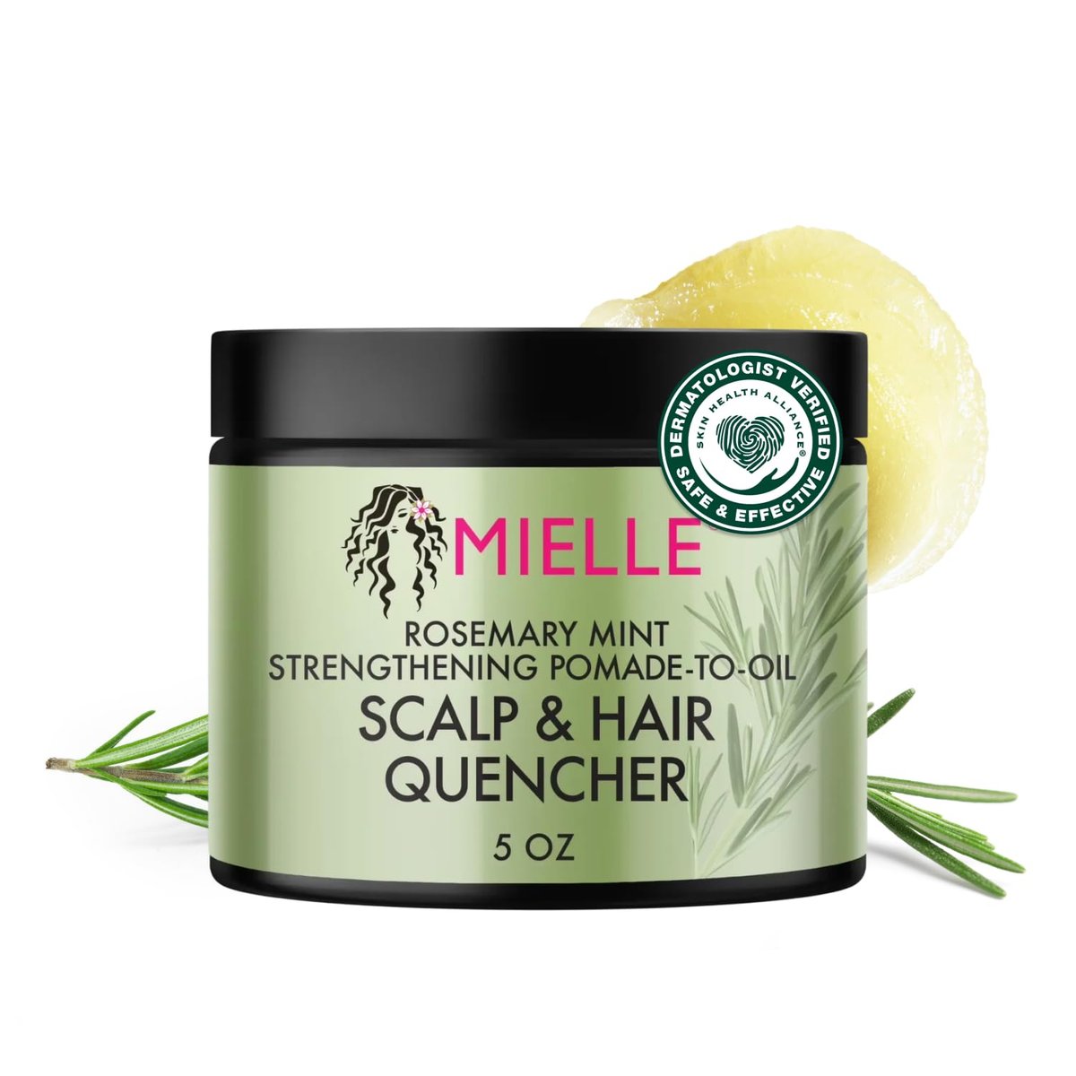Mielle Organics Rosmarin & Minze Haar-Pomade für Frauen und Männer - Conditionierende natürliche Haarpflege für die Kopfhaut, Wellenmuster definieren, Glanz verleihen und vor Trockenheit schützen (150 ml)