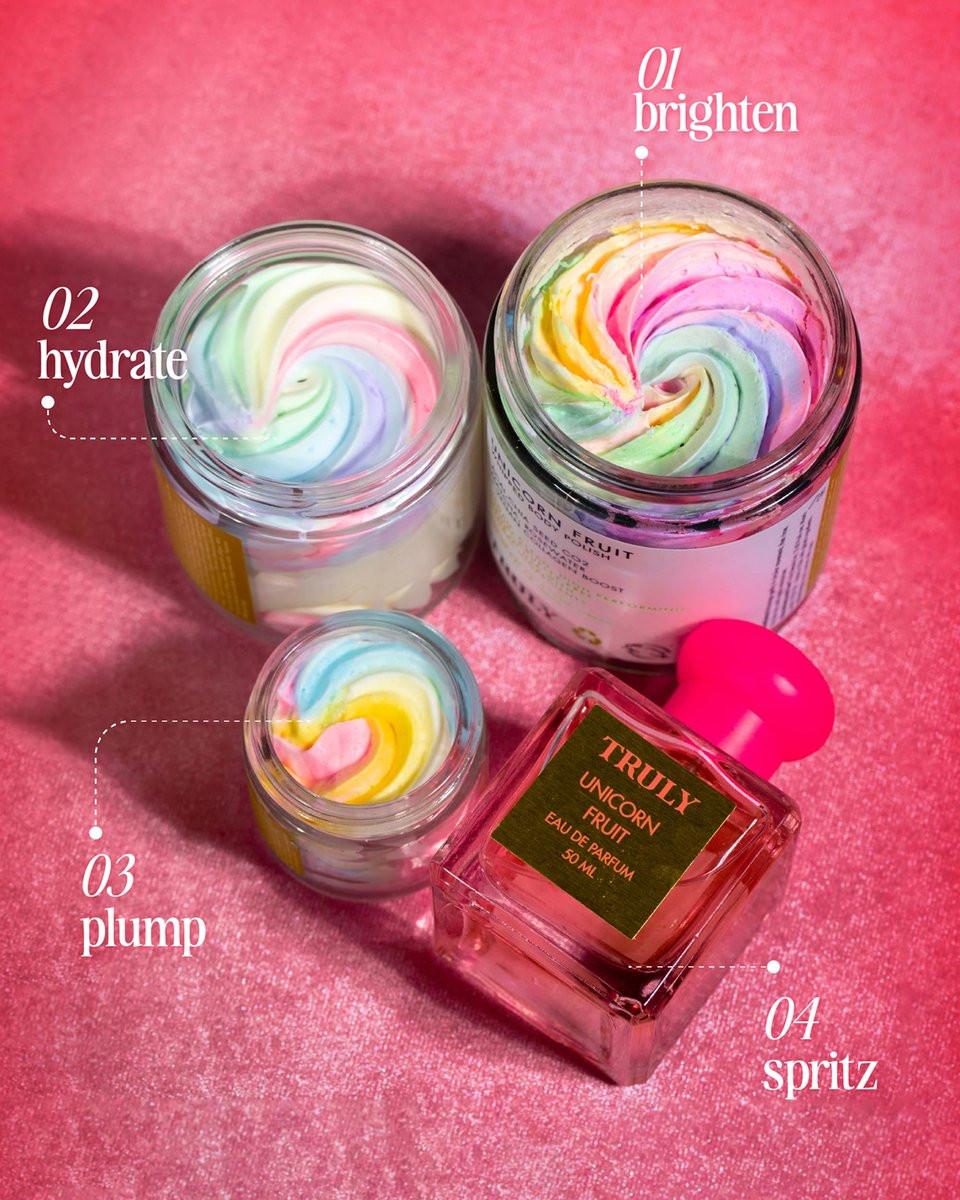 Truly Beauty Unicorn Whipped Body Polish mit Chia, Acai und Rose – Shea-Butter für Frauen, Körpercreme für weichere, glattere und strahlende Haut – 59 ml
